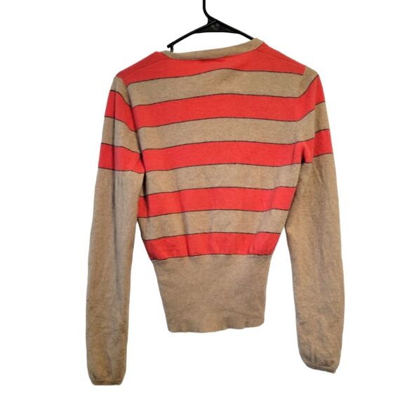 Brunello Cucinelli 100% Cashmere Cardigan Sweater Beige & Coral Pink Size Medium - Picture 2 of 8